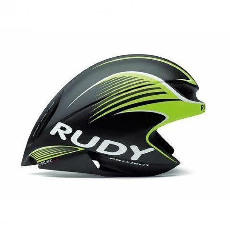 Casco aerodinámico Rudy Project Wing57 negro lima fluorescente mate para triatlón y contrarreloj