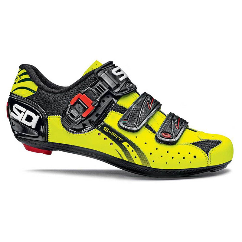 Zapatillas de ciclismo ruta Sidi Genius 5 Fit Carbon Black Yellow Fluo