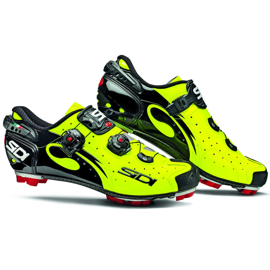 Zapatillas de ciclismo Sidi MTB Drako Carbon SRS Black Yellow Fluo compatibles con SPD
