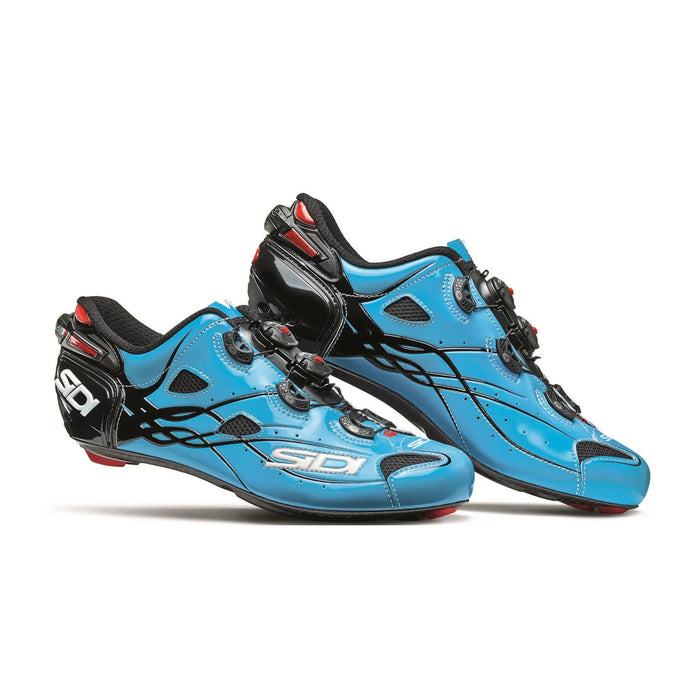 Zapatillas de ciclismo Sidi Shot azul cielo negro con suela de carbono