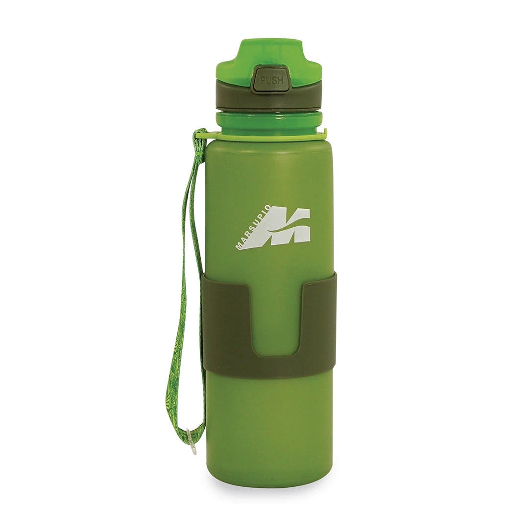 BOTELLA MARSUPIO PLEGABLE DE SILICONA PLATINUM VERDE MAGIBOTM00L