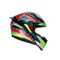 Casco AGV K1 Dundee Matt Lime Red lateral Derecho