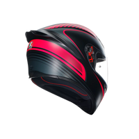 Casco AGV K1 S Warmup negro rosa lateral derecho sistema XQRS visera Ultravision
