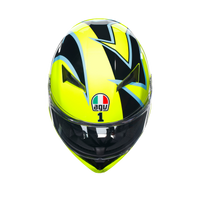 Casco AGV K3 Rossi Phillip Island 2005 vista superior rejillas de ventilación delanteras