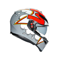 Casco AGV K3 SV Bubble Gris lateral derecho sistema XQRS visera GT2 antirayas
