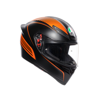 Casco integral AGV K1 S Warmup negro naranja vista frontal
