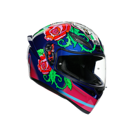 Casco integral AGV K1 Salom réplica Luis Salom vista frontal negro rojo blanco
