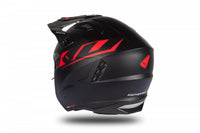 Casco jet UFO Sheratan negro rojo mate vista trasera extractores de aire ventilación
