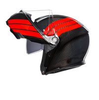 Casco modular AGV Sportmodular Stripes mentonera carbono abierta modo jet doble homologación
