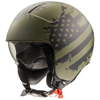 Casco para moto Premier Rocker AM Mily BM Jet color verde militar y negro