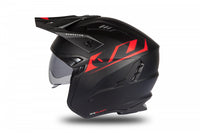 Interior hipoalergénico desmontable lavable casco jet UFO Sheratan negro rojo mate
