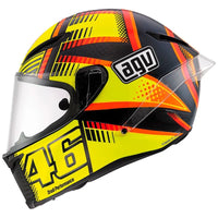 Casco AGV Pista GP Soleluna Qatar 2015 lateral izquierdo sol amarillo número 46 Rossi
