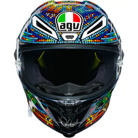 Casco integral AGV Pista GP R Rossi Winter Test 2018 vista frontal negro azul amarillo carbono