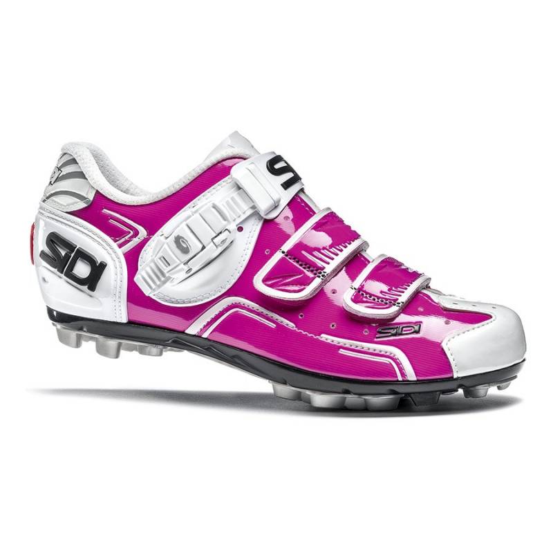 Vista frontal de zapatillas de ciclismo Sidi MTB Buvel Women Fuxia White