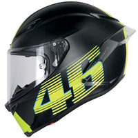 Vista lateral izquierda casco AGV Corsa R Top VR46 negro mate