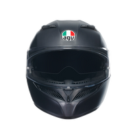 Vista frontal casco AGV K3 negro mate integral