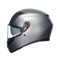Vista lateral izquierda casco AGV K3 Rodio gris mate