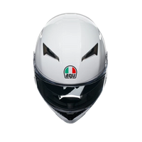 Vista frontal casco AGV K3 Mono Seta White integral