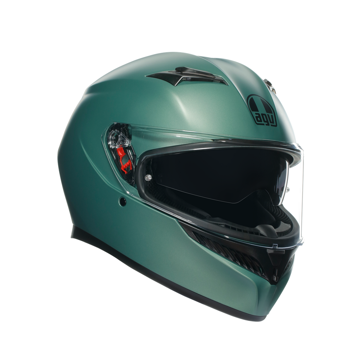 Vista lateral derecha casco AGV K3 verde salvia mate