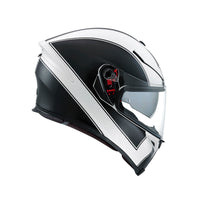 Vista lateral derecha casco AGV K5 S Enlace blanco negro mate