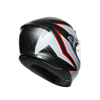 Vista lateral derecha casco AGV K6 Flash negro gris rojo