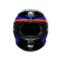 Vista frontal casco AGV K6 Marini Sky Racing Team