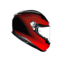 Vista lateral derecha casco integral AGV K6 Rush negro rojo