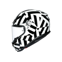 Vista lateral izquierda casco AGV K6 Secret negro blanco