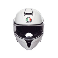 Vista frontal casco modular AGV Streetmodular blanco mate