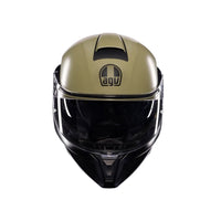 ista frontal casco modular AGV Streetmodular verde mate