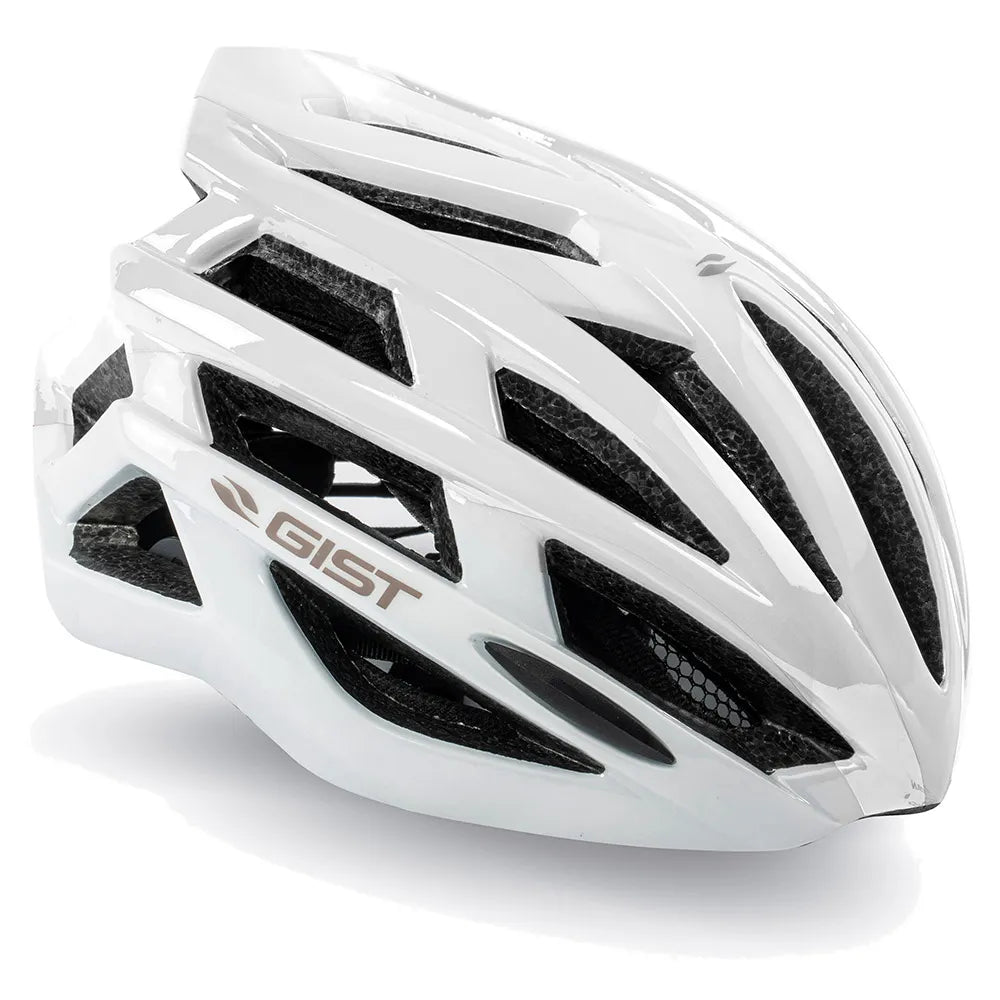 Casco de ciclismo GIST Planet blanco aerodinámico y ventilado