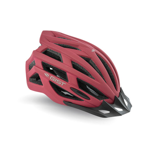 Casco de ciclismo GIST Planet One Plus rojo con luz LED integrada