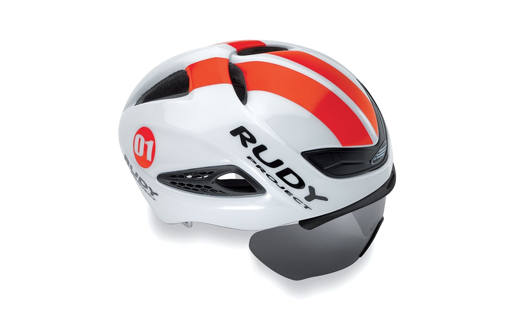 Casco de ciclismo Rudy Project Boost 01 rojo fluorescente brillante aerodinámico para ruta y triatlón