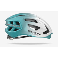 Vista lateral izquierda del casco Rudy Project Egos perla esmeralda metal mate