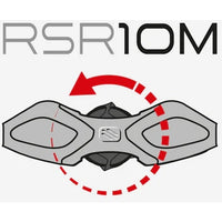 Detalle del logotipo Rudy Project en el casco Nytron champagne azul avio metal mate