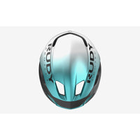 Vista superior del casco Rudy Project Nytron perla esmeralda negro metal mate