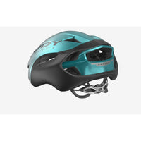 Vista trasera del casco Rudy Project Nytron perla esmeralda negro metal mate