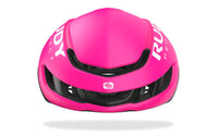 Vista frontal del casco Rudy Project Nytron rosa fluorescente negro mate