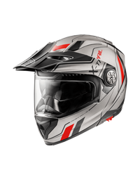 Casco modular para moto Premier X-Trail XT 17 BM gris y rojo estilo adventure touring