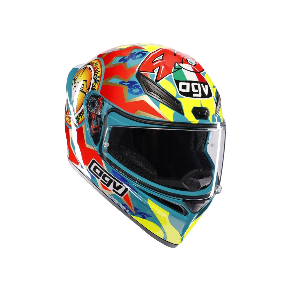 casco para moto agv k1 s rossi mugello 1999 vista frontal