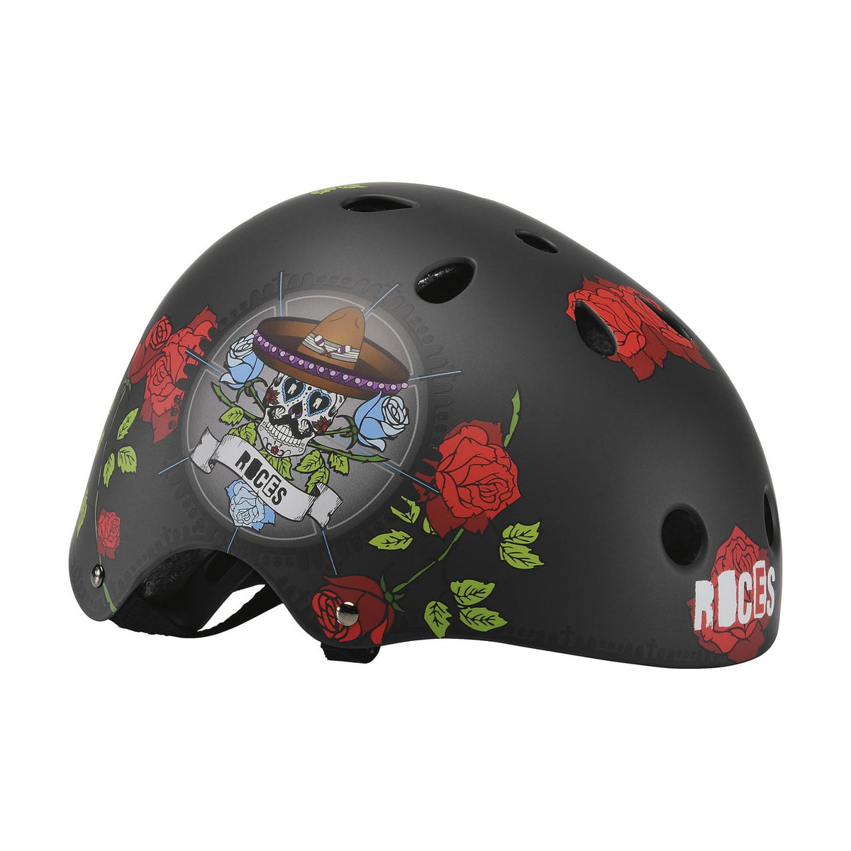 Casco de patinaje Roces Calavera negro para skate y scooter