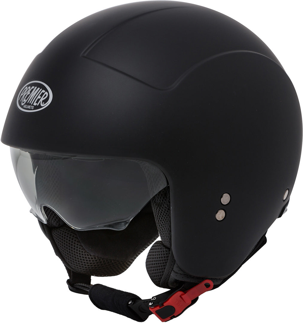 Casco para moto Premier Rocker U9 BM Jet gris urbano con visor solar integrado