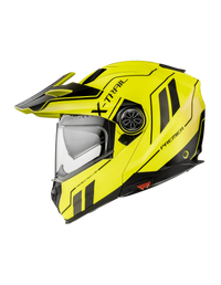 Vista lateral izquierda casco modular Premier X-Trail XT Fluo amarillo fluorescente
