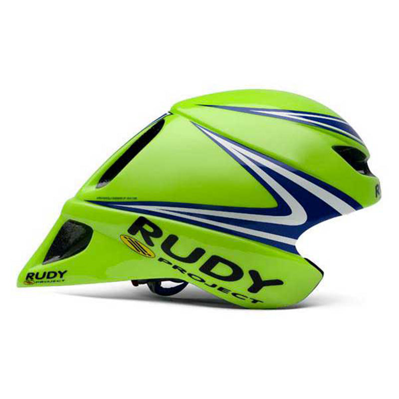 Casco Rudy Project Wingspan lima fluorescente azul brillante para triatlón y contrarreloj