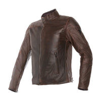 Chamarra para moto Dainese Mike café de cuero premium estilo vintage