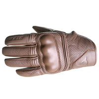 Vista lateral de los guantes para moto Dainese Corbin Air color café con diseño ergonómico y ajuste cómodo