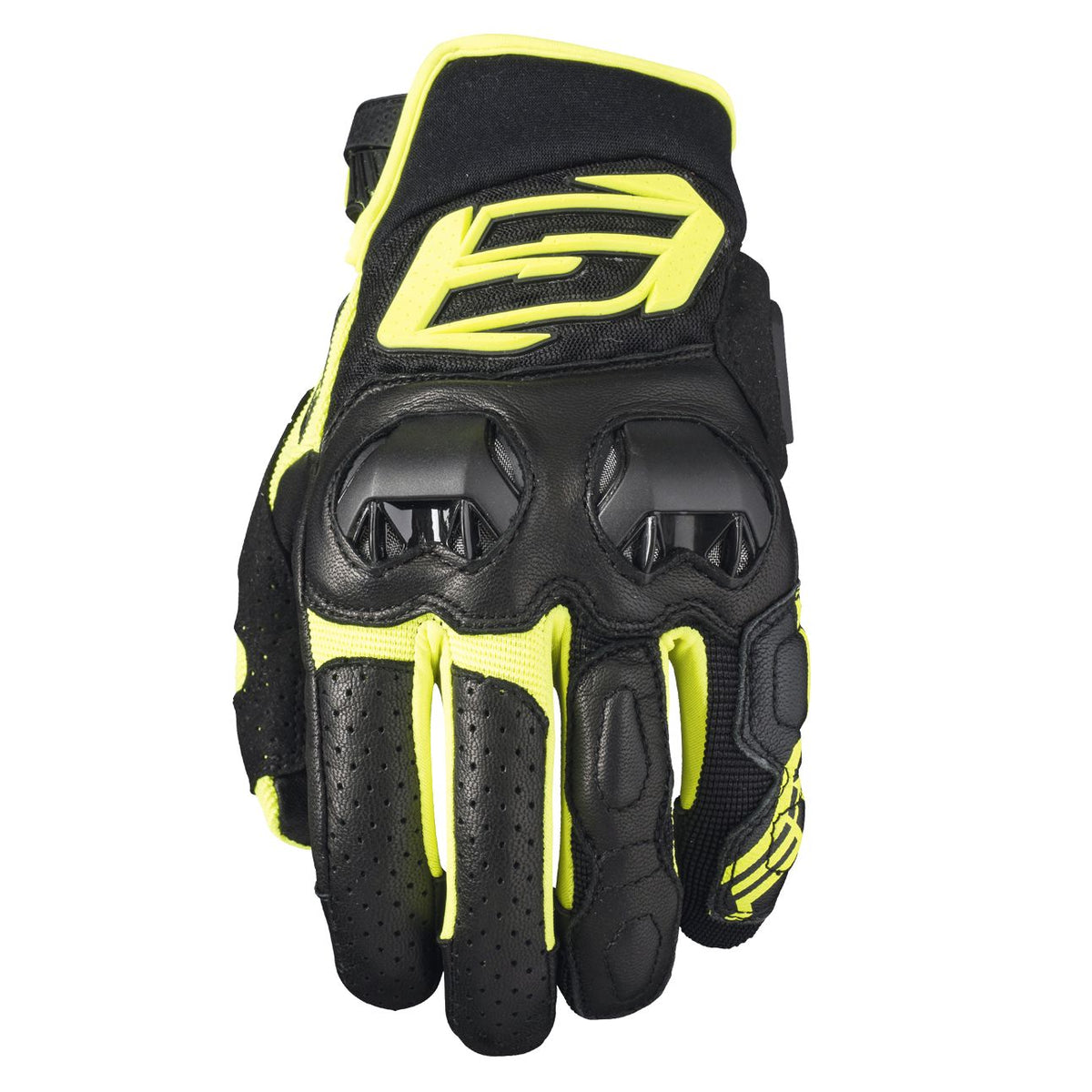 guantes moto five sf3 negro amarillo fluor racing en México