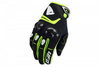 Guantes para moto cross UFO Reason negro amarillo con protección de carbono en nudillos