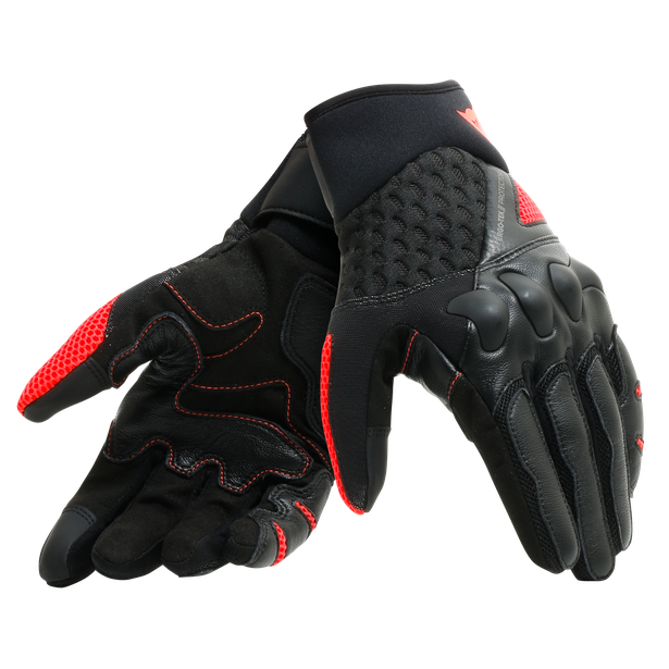Guantes para moto Dainese X-Moto negro rojo flúor con protección Ergo-Tek y diseño deportivo