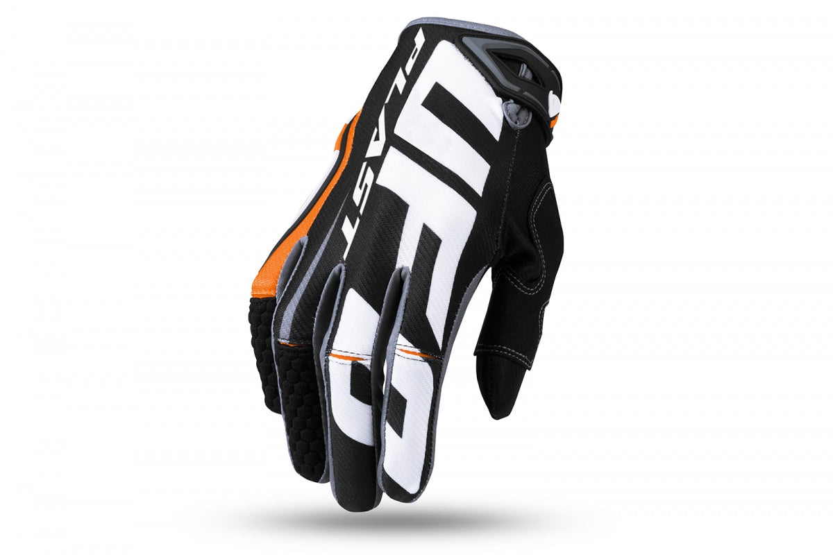 Guantes para motocross UFO Blaze naranja con palma Clarino y excelente agarre